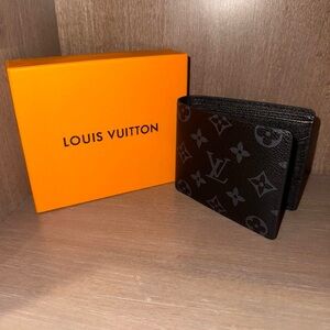 Louis Vuitton Black and Gray Monogram Card Holder
